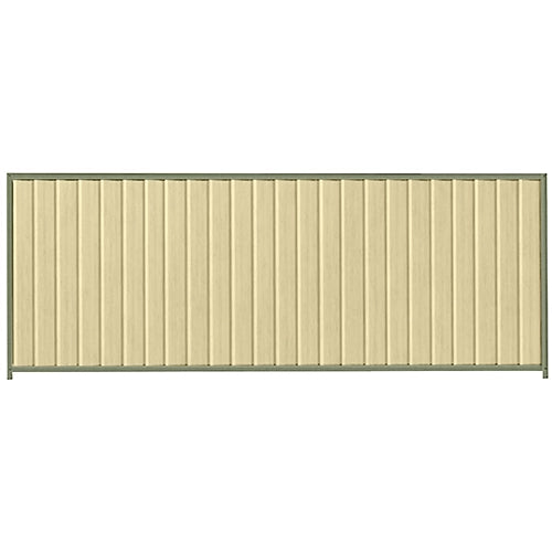 PermaSteel Colorbond Fence Kit in the size of 3.1m x 1.5m with Primrose Infill and Mist Green Frame | Available at Australian Landscape Supplies