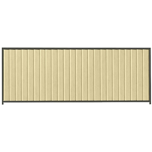PermaSteel Colorbond Fence Kit in the size of 3.1m x 1.5m with Primrose Infill and Slate Grey Frame | Available at Australian Landscape Supplies