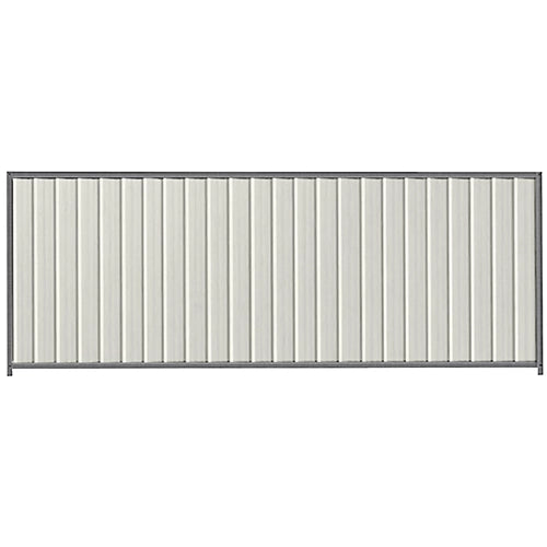PermaSteel Colorbond Fence Kit in the size of 3.1m x 1.5m with Off White Infill and Basalt Frame | Available at Australian Landscape Supplies