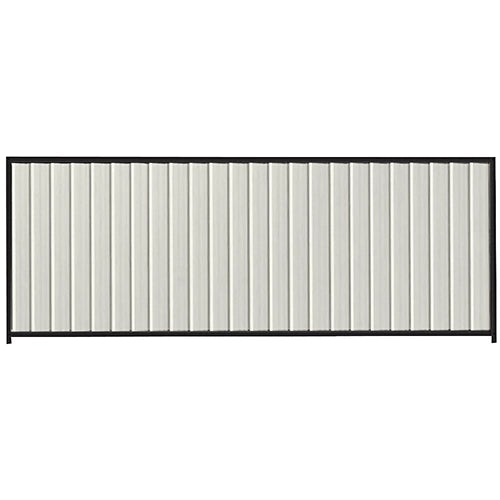PermaSteel Colorbond Fence Kit in the size of 3.1m x 1.5m with Off White Infill and Black Frame | Available at Australian Landscape Supplies