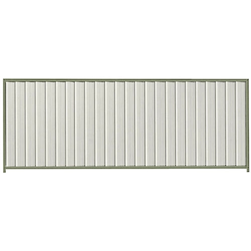 PermaSteel Colorbond Fence Kit in the size of 3.1m x 1.5m with Off White Infill and Mist Green Frame | Available at Australian Landscape Supplies