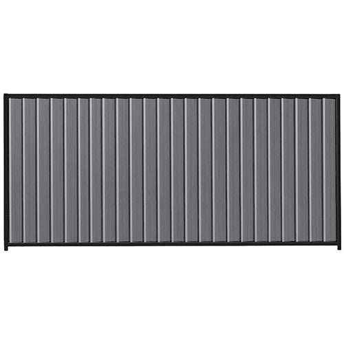 PermaSteel Colorbond Fence Kit in the size of 3.1m x 1.8m with Basalt Infill and Black Frame | Available at Australian Landscape Supplies