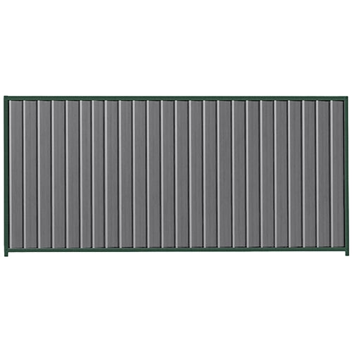 PermaSteel Colorbond Fence Kit in the size of 3.1m x 1.8m with Basalt Infill and Caulfield Green Frame | Available at Australian Landscape Supplies
