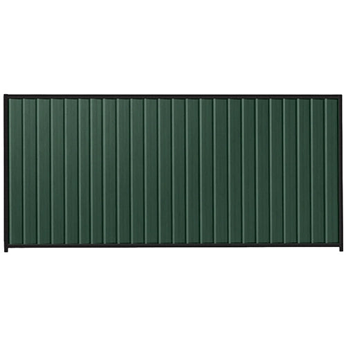 PermaSteel Colorbond Fence Kit in the size of 3.1m x 1.8m with Caulfield Green Infill and Black Frame | Available at Australian Landscape Supplies