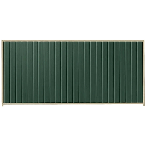 PermaSteel Colorbond Fence Kit in the size of 3.1m x 1.8m with Caulfield Green Infill and Merino Frame | Available at Australian Landscape Supplies