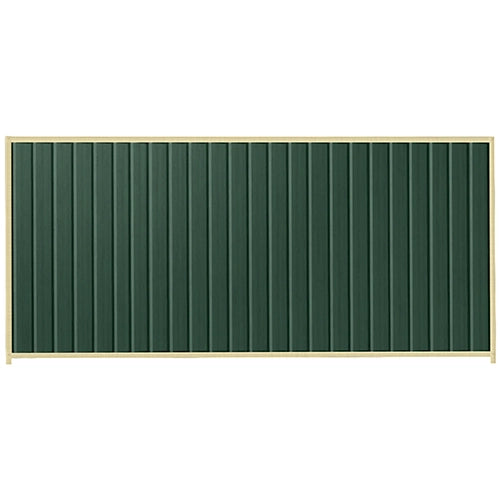 PermaSteel Colorbond Fence Kit in the size of 3.1m x 1.8m with Caulfield Green Infill and Primrose Frame | Available at Australian Landscape Supplies