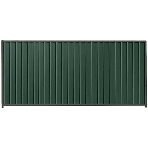 PermaSteel Colorbond Fence Kit in the size of 3.1m x 1.8m with Caulfield Green Infill and Slate Grey Frame | Available at Australian Landscape Supplies