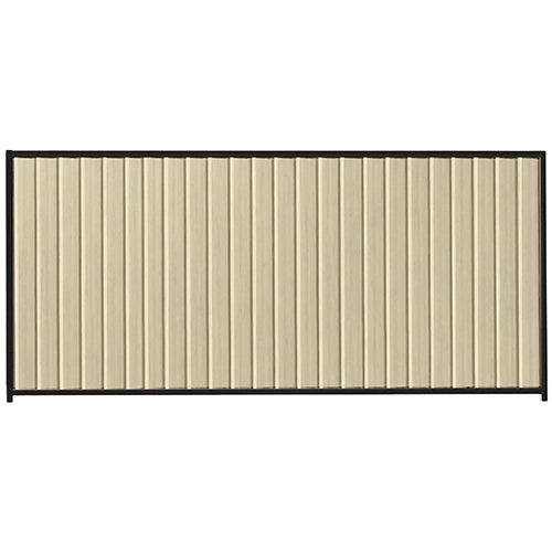 PermaSteel Colorbond Fence Kit in the size of 3.1m x 1.8m with Merino Infill and Black Frame | Available at Australian Landscape Supplies