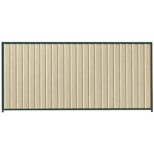 PermaSteel Colorbond Fence Kit in the size of 3.1m x 1.8m with Merino Infill and Caulfield Green Frame | Available at Australian Landscape Supplies