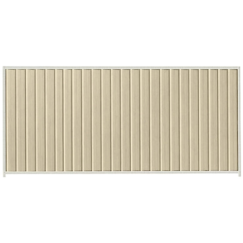 PermaSteel Colorbond Fence Kit in the size of 3.1m x 1.8m with Merino Infill and Off White Frame | Available at Australian Landscape Supplies