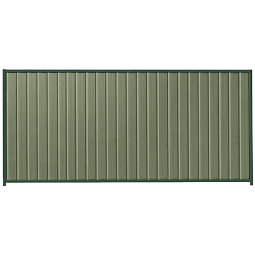 PermaSteel Colorbond Fence Kit in the size of 3.1m x 1.8m with Mist Green Infill and Caulfield Green Frame | Available at Australian Landscape Supplies