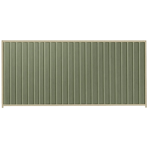 PermaSteel Colorbond Fence Kit in the size of 3.1m x 1.8m with Mist Green Infill and Merino Frame | Available at Australian Landscape Supplies