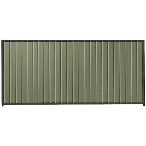 PermaSteel Colorbond Fence Kit in the size of 3.1m x 1.8m with Mist Green Infill and Monolith Frame | Available at Australian Landscape Supplies
