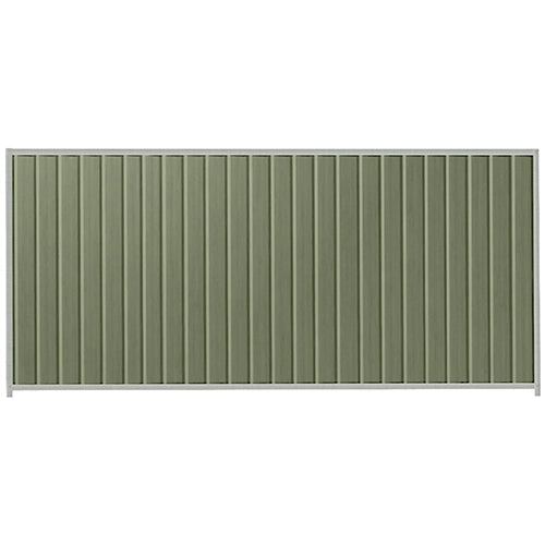PermaSteel Colorbond Fence Kit in the size of 3.1m x 1.8m with Mist Green Infill and Shale Grey Frame | Available at Australian Landscape Supplies