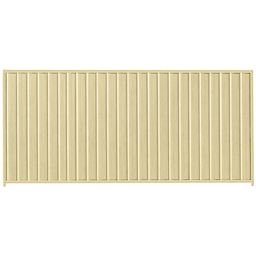PermaSteel Colorbond Fence Kit in the size of 3.1m x 1.8m with Primrose Infill and Primrose Frame | Available at Australian Landscape Supplies