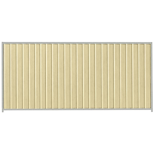 PermaSteel Colorbond Fence Kit in the size of 3.1m x 1.8m with Primrose Infill and Shale Grey Frame | Available at Australian Landscape Supplies