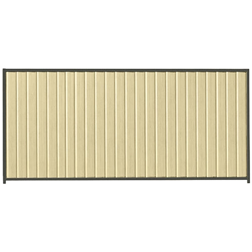 PermaSteel Colorbond Fence Kit in the size of 3.1m x 1.8m with Primrose Infill and Slate Grey Frame | Available at Australian Landscape Supplies
