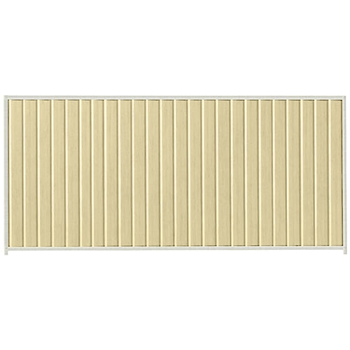 PermaSteel Colorbond Fence Kit in the size of 3.1m x 1.8m with Primrose Infill and Off White Frame | Available at Australian Landscape Supplies
