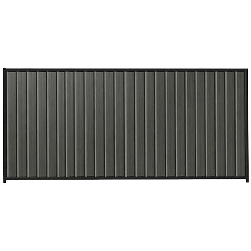 PermaSteel Colorbond Fence Kit in the size of 3.1m x 1.8m with Slate Grey Infill and Black Frame | Available at Australian Landscape Supplies
