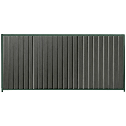 PermaSteel Colorbond Fence Kit in the size of 3.1m x 1.8m with Slate Grey Infill and Caulfield Green Frame | Available at Australian Landscape Supplies