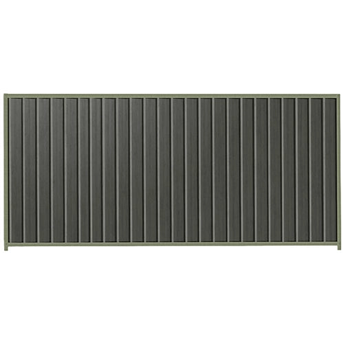 PermaSteel Colorbond Fence Kit in the size of 3.1m x 1.8m with Slate Grey Infill and Mist Green Frame | Available at Australian Landscape Supplies