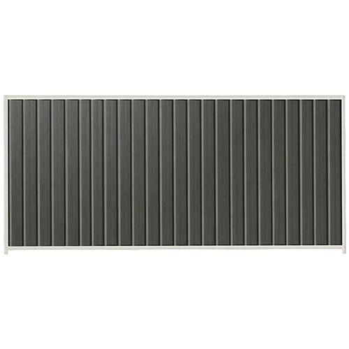 PermaSteel Colorbond Fence Kit in the size of 3.1m x 1.8m with Slate Grey Infill and Off White Frame | Available at Australian Landscape Supplies