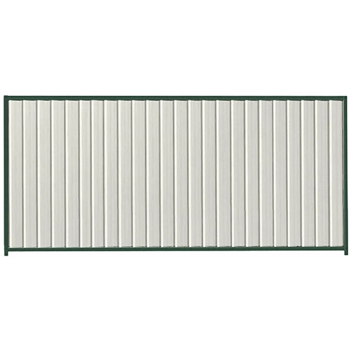 PermaSteel Colorbond Fence Kit in the size of 3.1m x 1.8m with Off White Infill and Caulfield Green Frame | Available at Australian Landscape Supplies