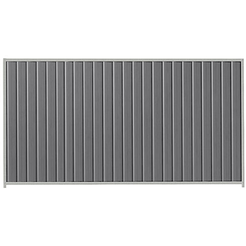 PermaSteel Fence Kit in the size of 3.1m x 2.1m with Basalt Infill and Shale Grey Frame | Available at Australian Landscape Supplies