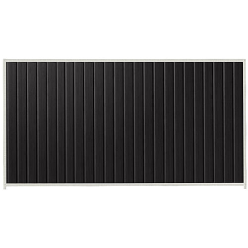 PermaSteel Colorbond Fence Kit in the size of 3.1m x 2.1m with Black Infill and Off White Frame | Available at Australian Landscape Supplies