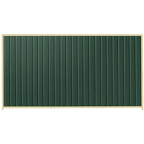 PermaSteel Colorbond Fence Kit in the size of 3.1m x 2.1m with Caulfield Green Infill and Primrose Frame | Available at Australian Landscape Supplies
