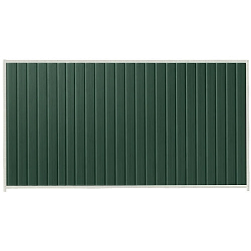 PermaSteel Colorbond Fence Kit in the size of 3.1m x 2.1m with Caulfield Green Infill and Off White Frame | Available at Australian Landscape Supplies
