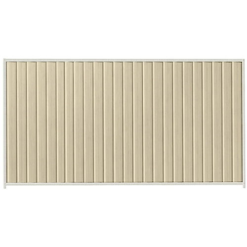 PermaSteel Fence Kit in the size of 3.1m x 2.1m with Merino Infill and Off White Frame | Available at Australian Landscape Supplies