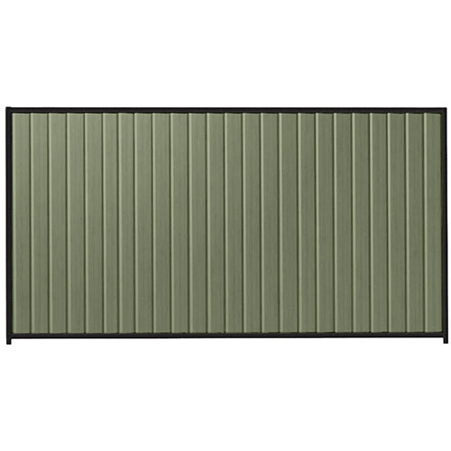 PermaSteel Fence Kit in the size of 3.1m x 2.1m with Mist Green Infill and Black Frame | Available at Australian Landscape Supplies