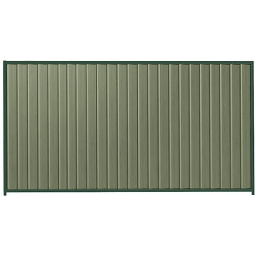 PermaSteel Fence Kit in the size of 3.1m x 2.1m with Mist Green Infill and Caulfield Green Frame | Available at Australian Landscape Supplies