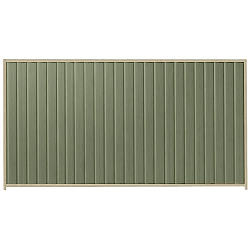 PermaSteel Fence Kit in the size of 3.1m x 2.1m with Mist Green Infill and Merino Frame | Available at Australian Landscape Supplies
