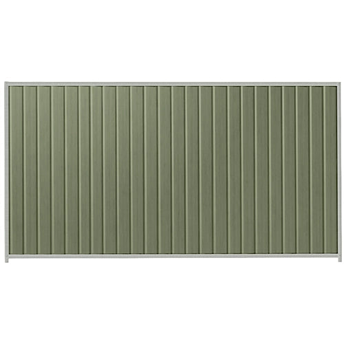 PermaSteel Colorbond Fence Kit in the size of 3.1m x 2.1m with Mist Green Infill and Shale Grey Frame | Available at Australian Landscape Supplies