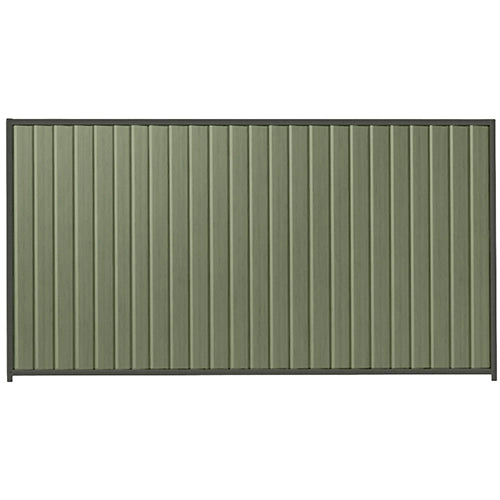 PermaSteel Colorbond Fence Kit in the size of 3.1m x 2.1m with Mist Green Infill and Slate Grey Frame | Available at Australian Landscape Supplies