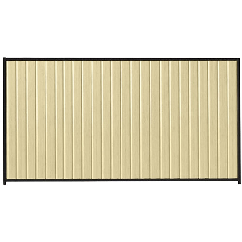 PermaSteel Colorbond Fence Kit in the size of 3.1m x 2.1m with Primrose Infill and Black Frame | Available at Australian Landscape Supplies