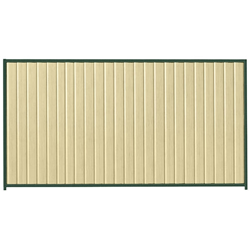 PermaSteel Colorbond Fence Kit in the size of 3.1m x 2.1m with Primrose Infill and Caulfield Green Frame | Available at Australian Landscape Supplies