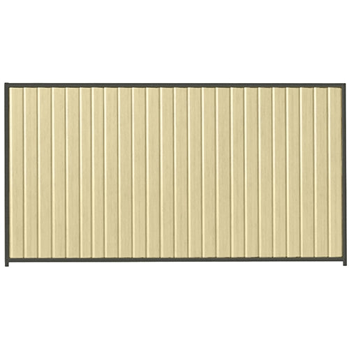 PermaSteel Colorbond Fence Kit in the size of 3.1m x 2.1m with Primrose Infill and Slate Grey Frame | Available at Australian Landscape Supplies