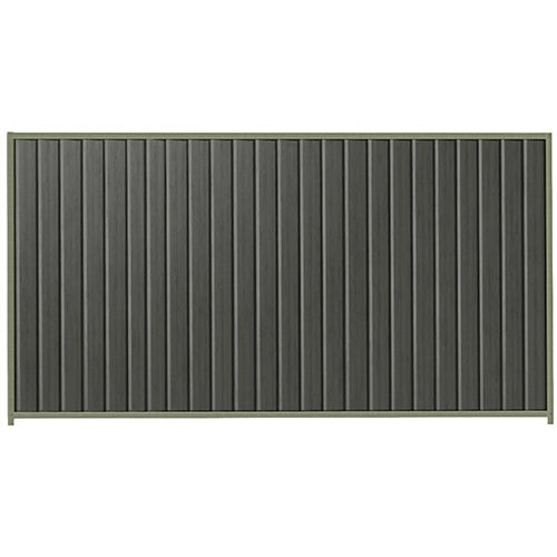 PermaSteel Colorbond Fence Kit in the size of 3.1m x 2.1m with Slate Grey Infill and Mist Green Frame | Available at Australian Landscape Supplies