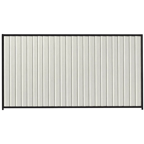 PermaSteel Colorbond Fence Kit in the size of 3.1m x 2.1m with Off White Infill and Black Frame | Available at Australian Landscape Supplies
