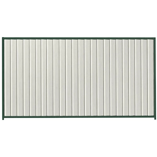 PermaSteel Colorbond Fence Kit in the size of 3.1m x 2.1m with Off White Infill and Caulfield Green Frame | Available at Australian Landscape Supplies
