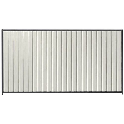 PermaSteel Colorbond Fence Kit in the size of 3.1m x 2.1m with Off White Infill and Monolith Frame | Available at Australian Landscape Supplies