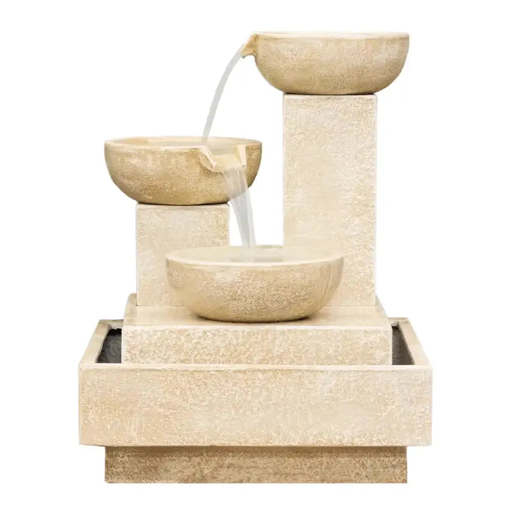 Trio Cascasding Water Fountain - Sandstone - Australian Landscape Supplies