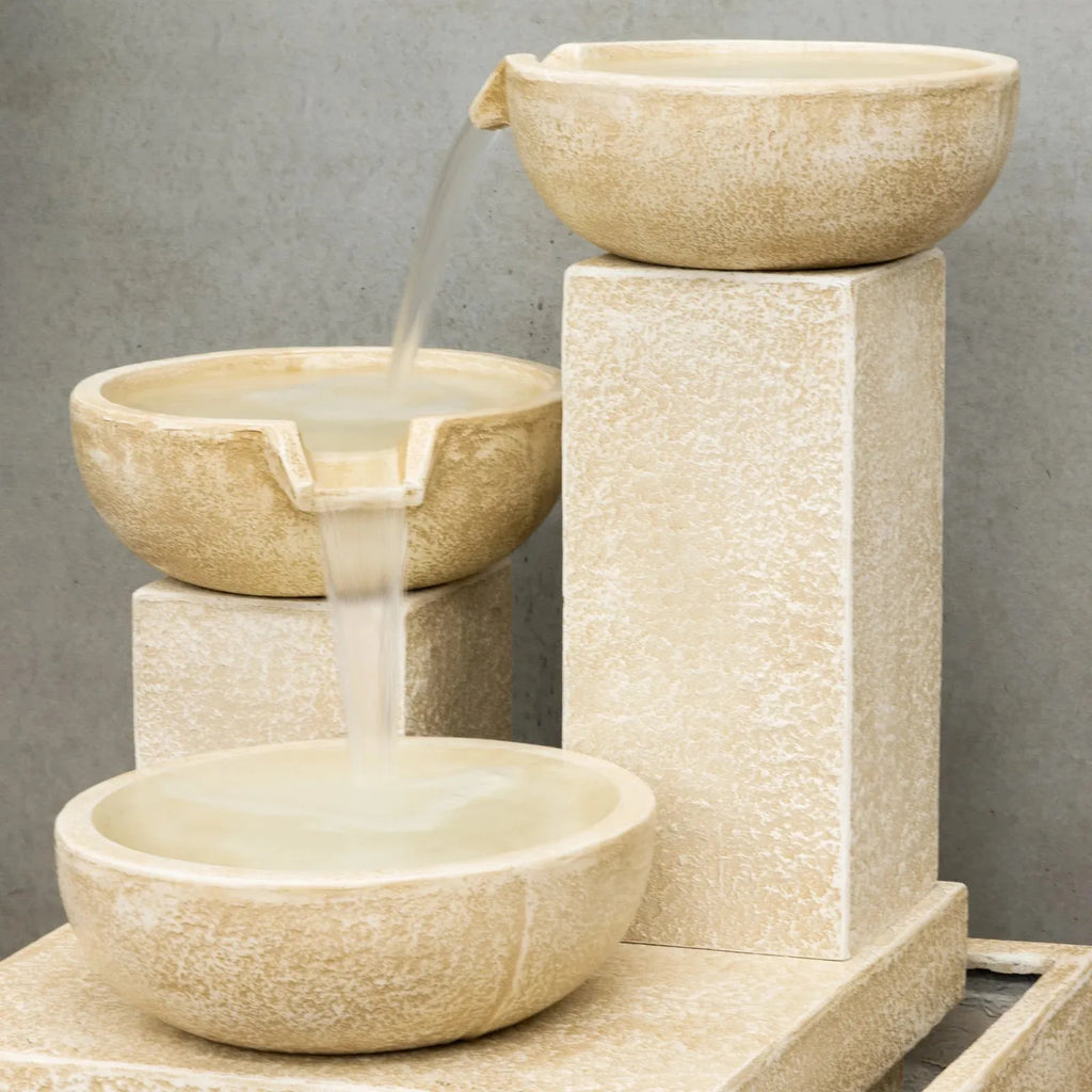 Trio Cascasding Water Fountain - Sandstone - Australian Landscape Supplies