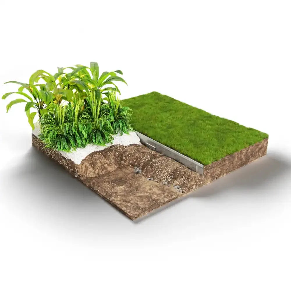 Rigid Garden Edging GS 2200mm Long - Galvanised Steel - Straightcurve - Australian Landscape Supplies