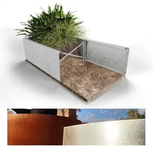 Zero-Flex 400mm High GS Raised Garden Bed - Galvanised Steel - Straightcurve - Australian Landscape Supplies