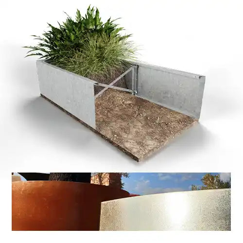 Straightcurve Zero-Flex Fixed Raised Garden Bed & Retaining Galvanised Steel 400mm High | Australian Landscape Supplies
