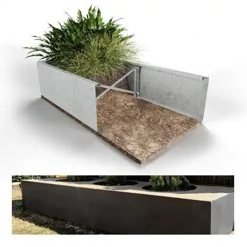 Zero-Flex 560mm High Raised GS Garden Bed - Galvanised Steel - Straightcurve - Australian Landscape Supplies